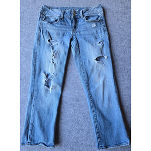 American Eagle Artist Stretch Jeans Women's 8 Distressed Medium Wash (30x25)
